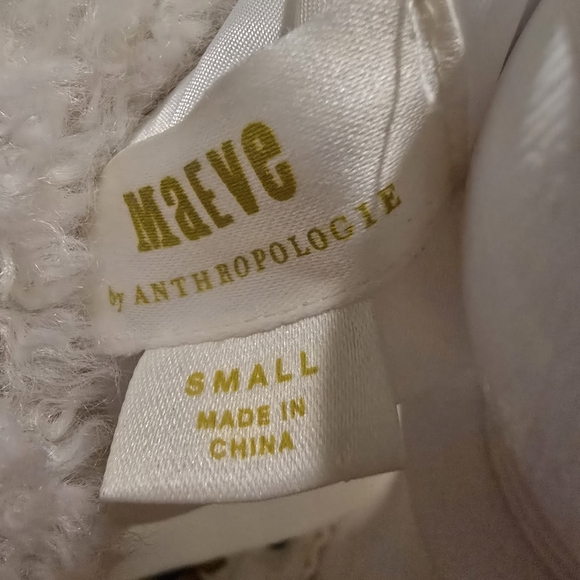 Maeve Anthropologie Cream Teddy Jacket - Picture 5 of 7